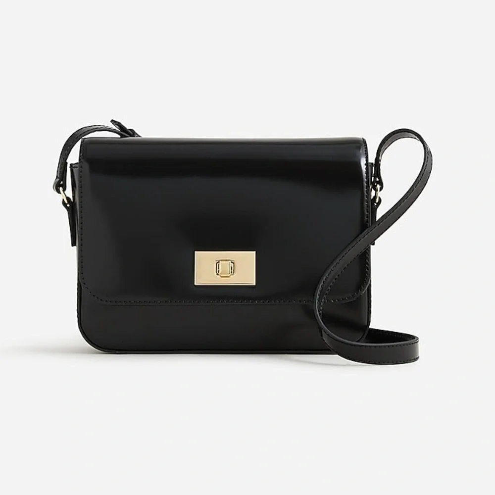 J Crew DARK GREEN Edie crossbody bag in Italian leather BP508